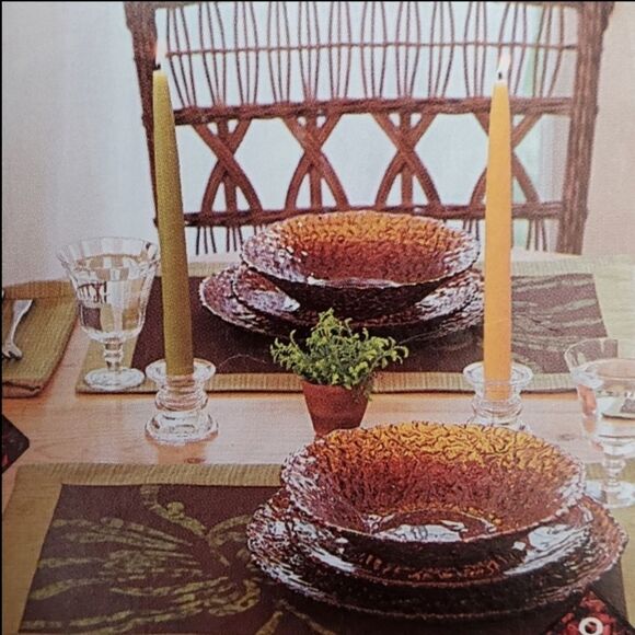 🔸️🔹️NWOT Partylite Siena Lights Reversible Placemat Set of 4 - Picture 6 of 11